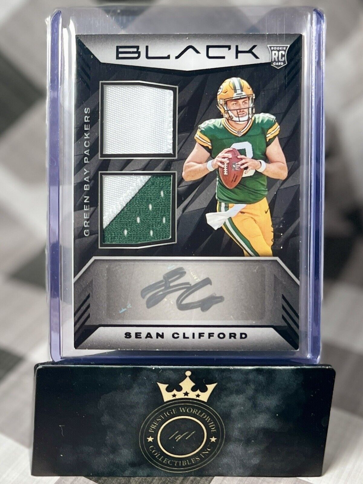 SEAN CLIFFORD 2023 PANINI BLACK ROOKIE SIGNATURE MATERIAL /99 #RSM-10 GB PACKERS