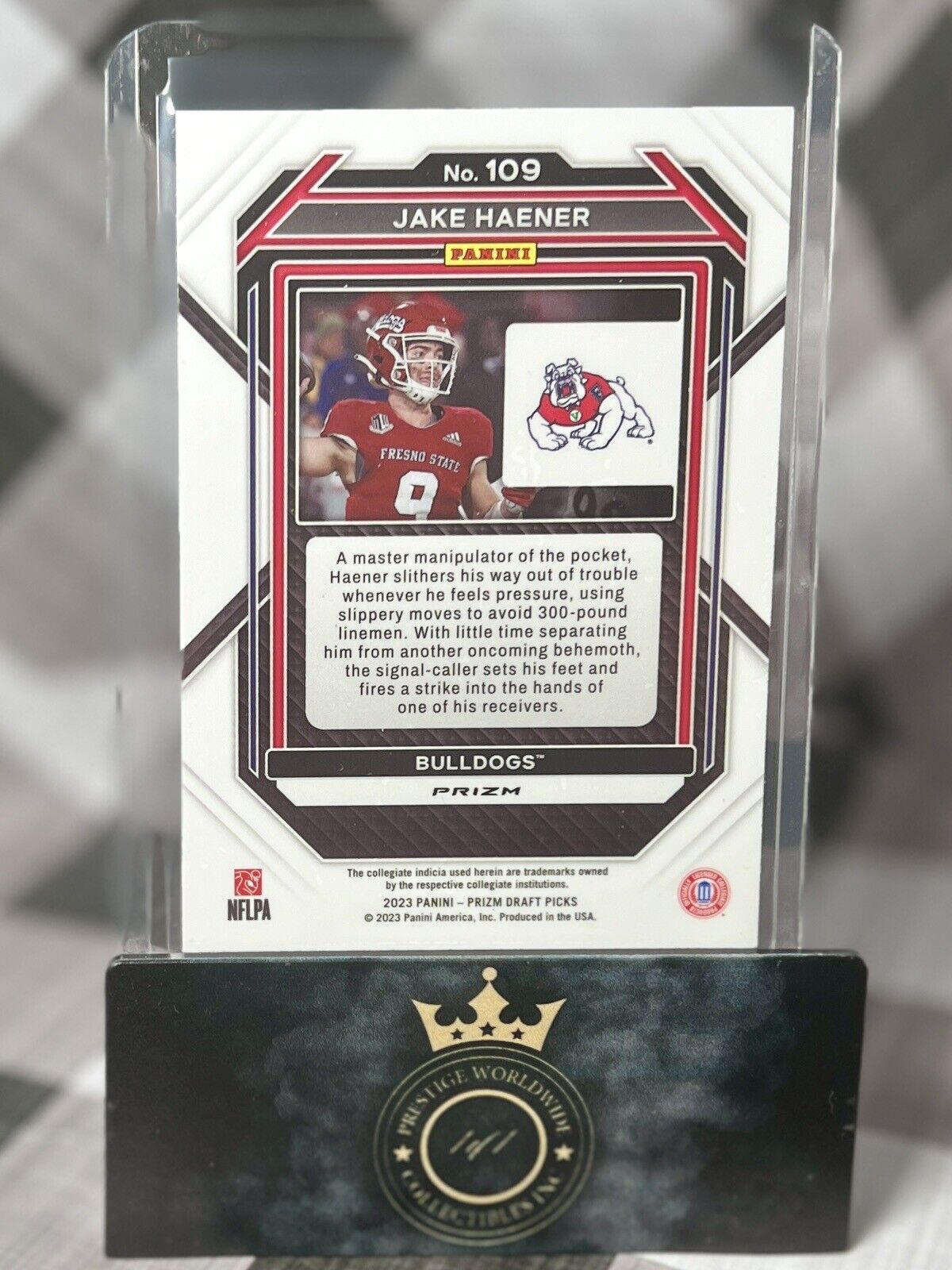 Jake Haener 2023 Prizm Draft Picks Rookie Silver Prizm #109 NO Saints RC