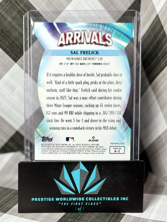 Sal Frelick 2024 Topps Finest Arrivals Rookie Refractor #A-2 Milwaukee Brewers