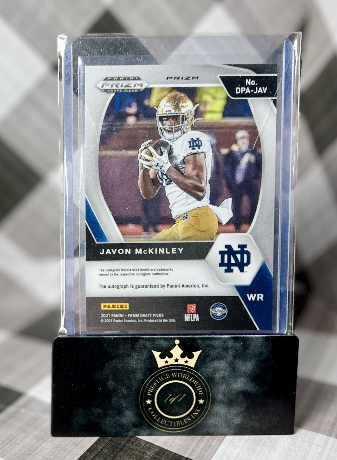 Javon McKinley 2021 Prizm Draft Picks Gold Ice Rookie Auto #DPA-JAV Steelers RC