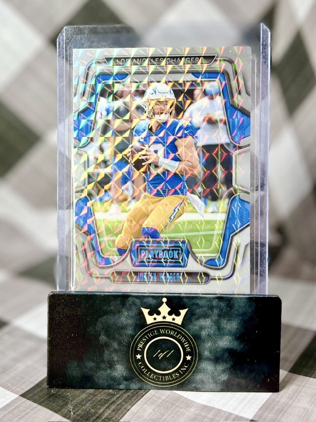 Justin Herbert 2021 Panini Playbook Mosaic #35 Los Angeles Chargers Short Print