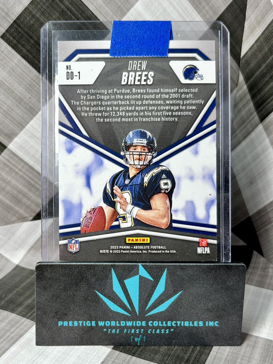 Drew Brees 2023 Absolute Draft Diamonds Red Spectrum /100 #DD-1 Chargers Saints