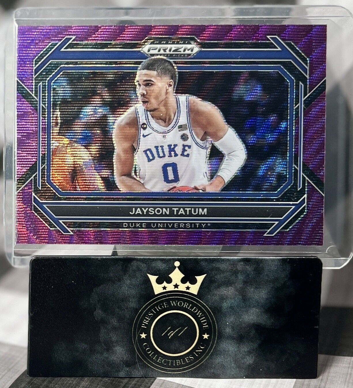 Jayson Tatum 2022 Panini Prizm Draft Picks Purple Wave Variation #51 Duke & BOS