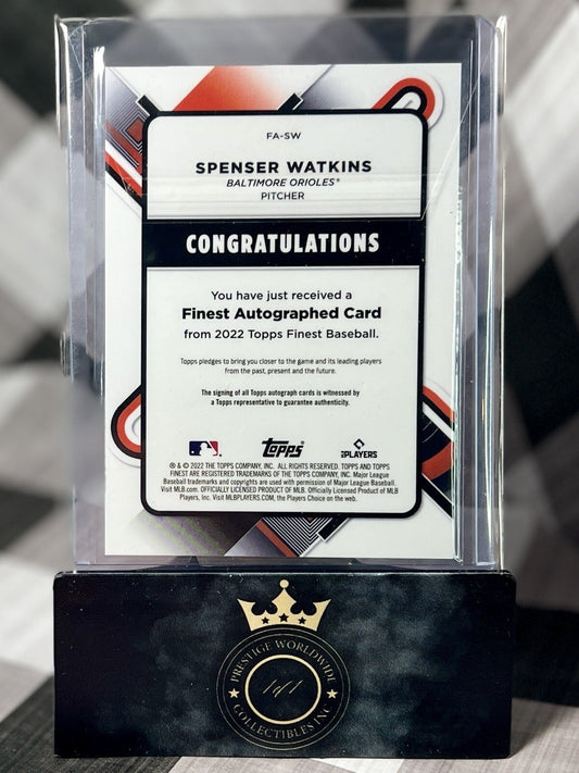Spenser Watkins 2022 Topps Finest Refractor Rookie Auto #FA-SW Baltimore Orioles