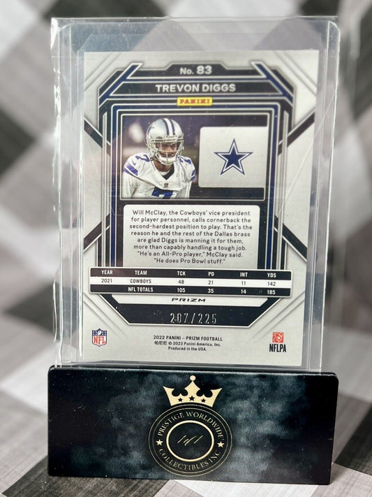 Trevon Diggs 2022 Panini Prizm Purple Cracked Ice /225 #83 Dallas Cowboys SP
