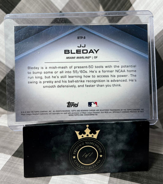 JJ Bleday 2022 Bowman Chrome Green Top 100 /99 #BTP-8 Miami Marlins