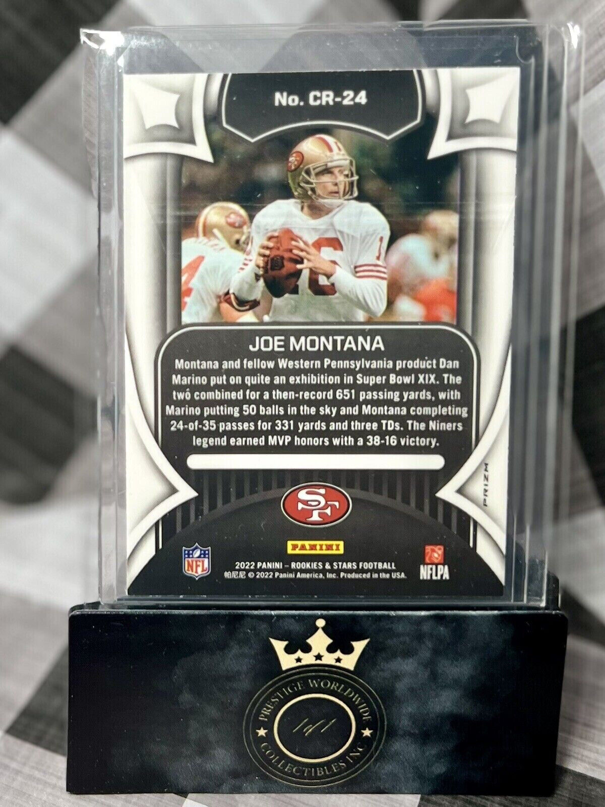 Joe Montana 2022 Panini Rookies & Stars Crusade Silver Prizm #CR-24 SF 49ers