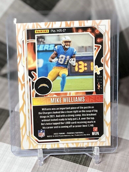 Mike Williams 2022 Panini Phoenix NFL Yellow Hot Routes /75 #HR-17 - LA Chargers