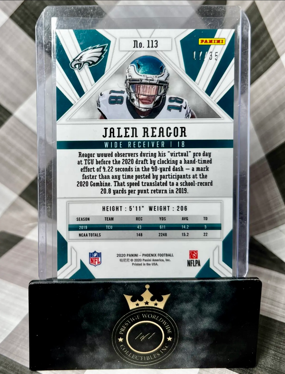 Jalen Reagor 2020 Phoenix Rookie Blue /35 #113 - PHI Eagles RC