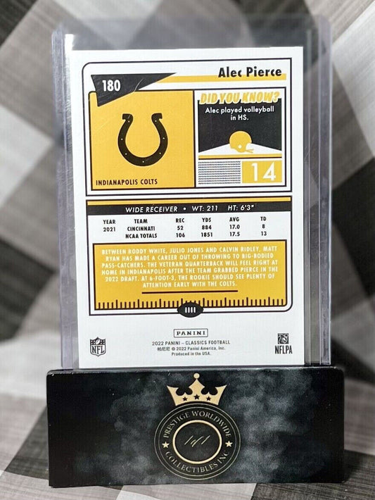 Alec Pierce 2022 Classics Timeless Tributes Blue Rookie /125 #180 - COLTS RC📈🔥