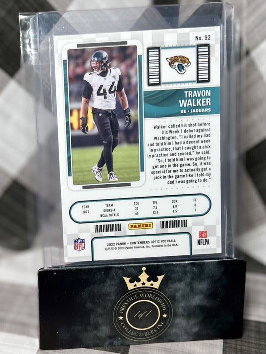 Travon Walker 2022 Contenders Optic Football Rookie Ticket #92 Jacksonville Jags