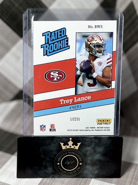 Trey Lance 2021 Panini Instant Rated Rookie Retro RC 1st Print 1/2231 #BW3 49ers