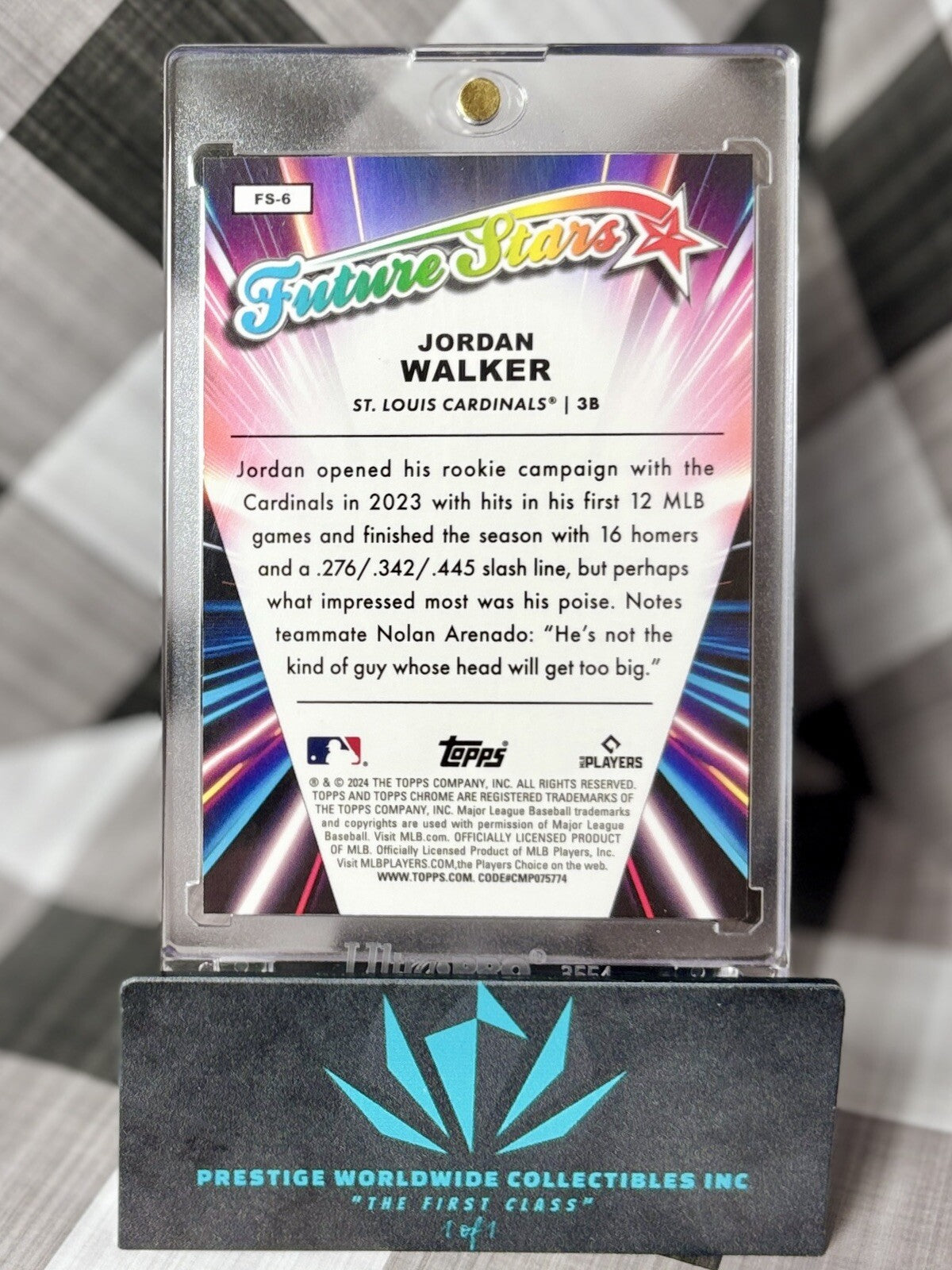 Jordan Walker 2024 Topps Chrome Gold Future Stars /50 #FS-6 STL Cardinals