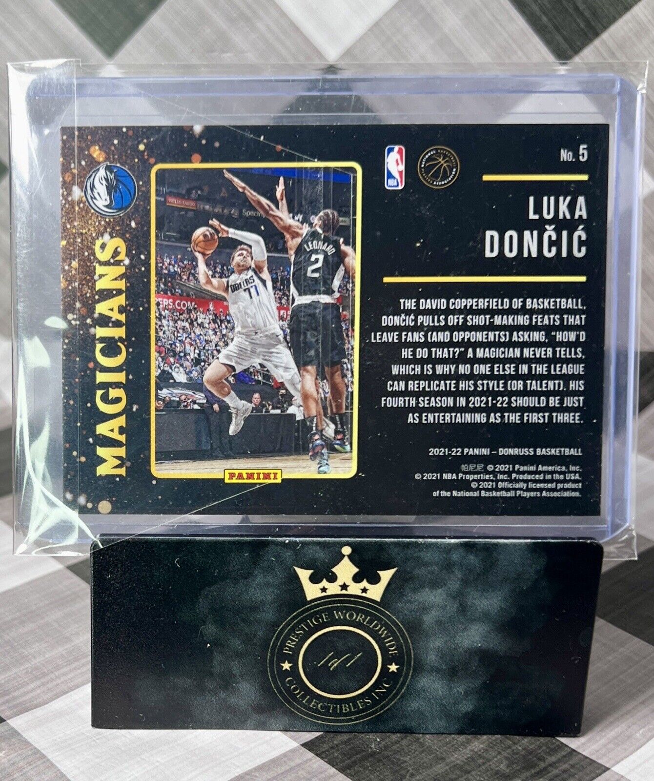 Luka Doncic 2021 Donruss Magicians Pink Laser SP #5 Dallas Mavericks SP