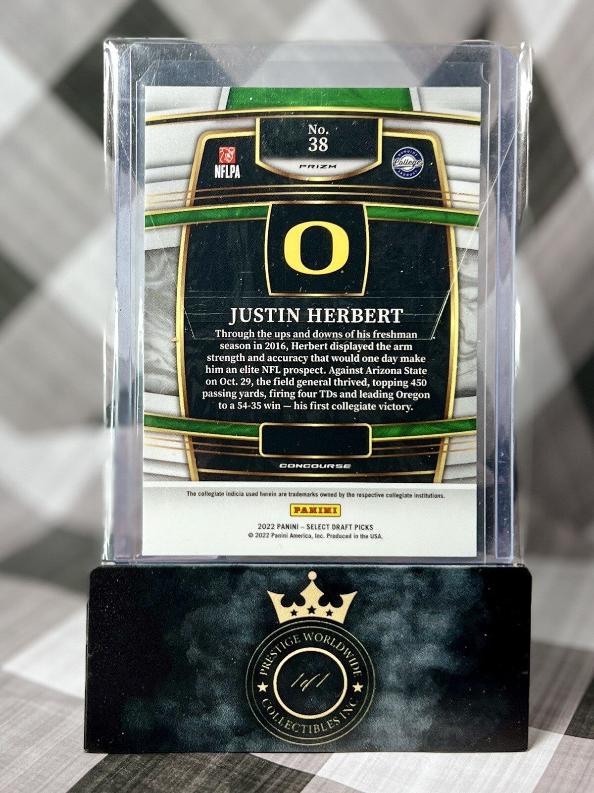 Justin Herbert 2022 Select Draft Picks Dragon Scale Prizm #38 LA Chargers SP