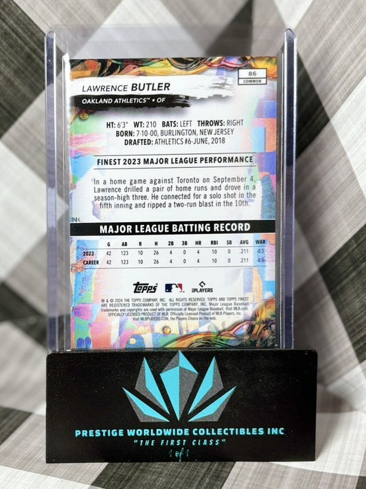 2024 Topps Finest Base Common 86 Lawrence Butler, Oakland Athletics RC