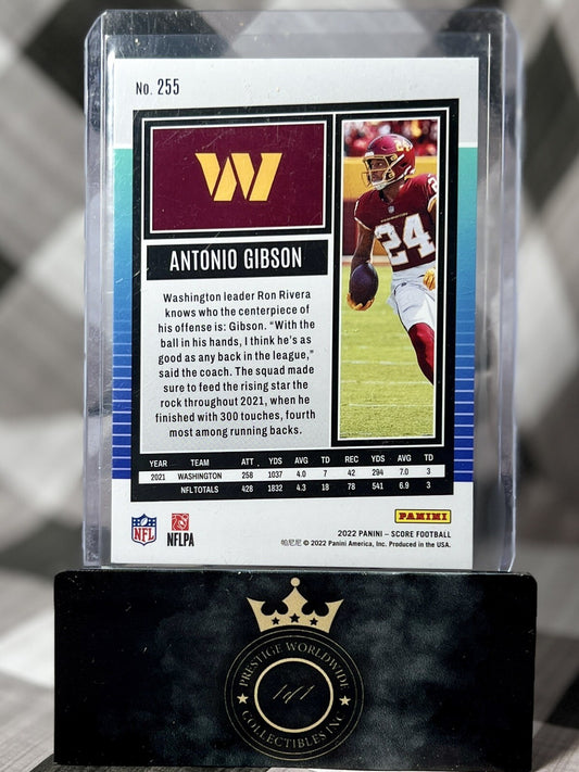 Antonio Gibson 2022 Panini Score Dots Red /499 #255 Washington Commanders