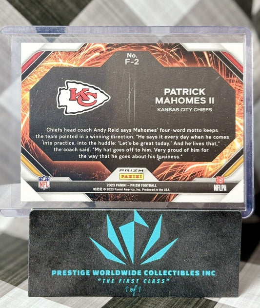 Patrick Mahomes II 2023 Panini Prizm Fireworks Silver #F-2 KC Chiefs SP