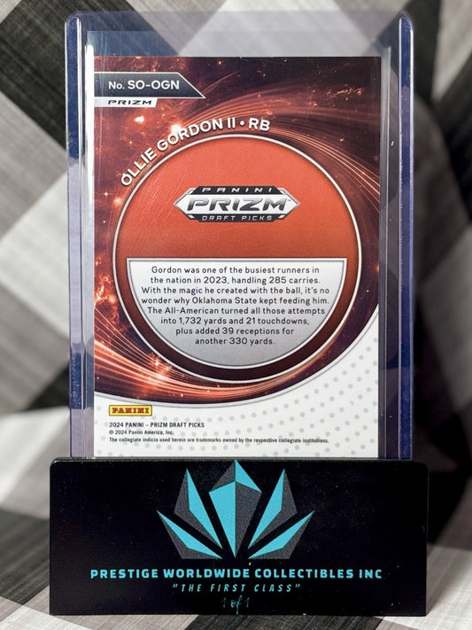 Ollie Gordon ll 2024 Prizm Draft Picks Red Ice Student Orientation #SO-OGN Ok St