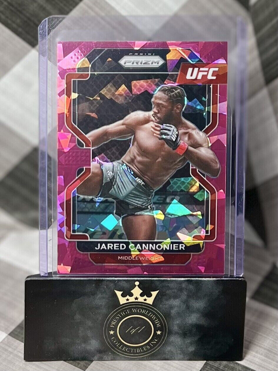 Jared Cannonier 2022 Panini UFC Prizm Exclusive Pink Cracked Ice Prizm #155