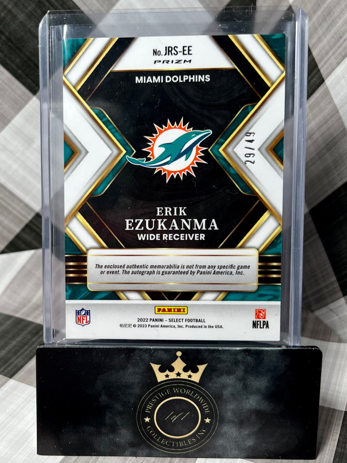 Erik Ezukanma 2022 Select RPA Rookie Patch Auto /49 #JRS-EE