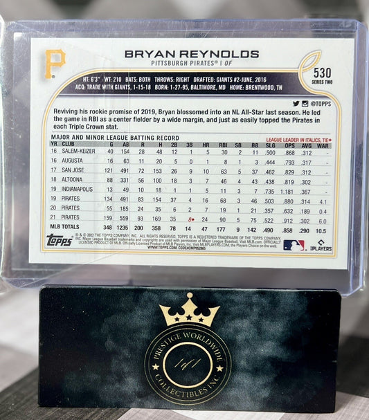 Bryan Reynolds 2022 Topp`s Series 2 Short Print Image Variation #530 - Pirates