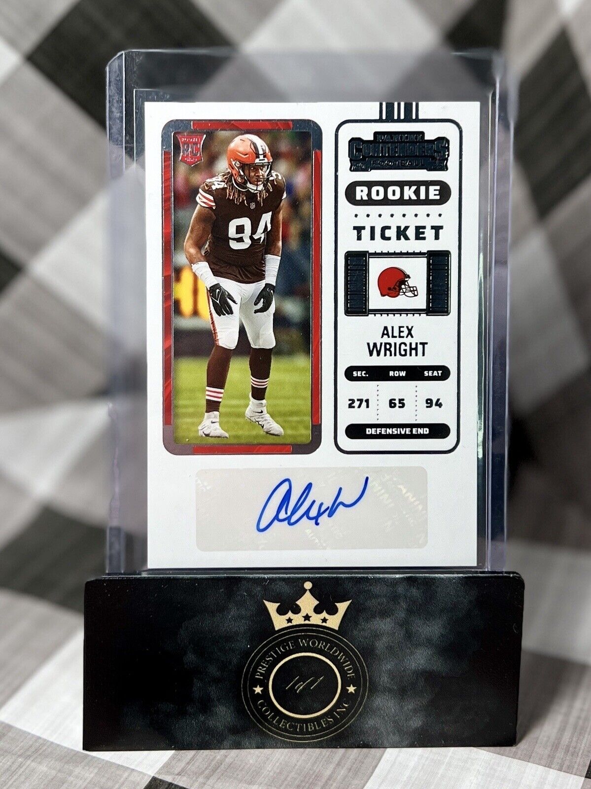 Alex Wright 2022 PANINI Contenders Rookie Ticket Auto RC #184 Browns