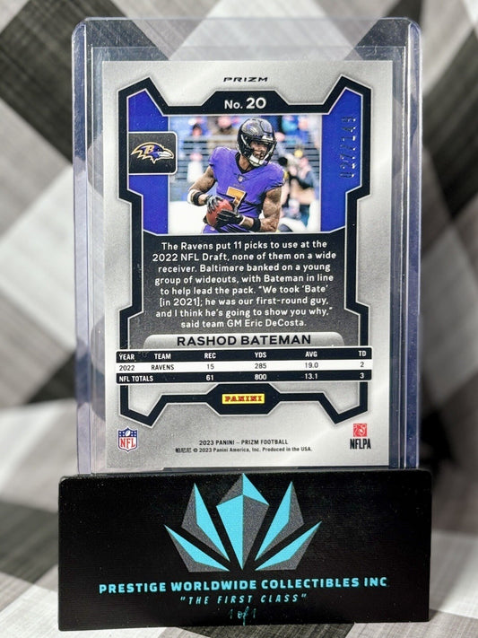 Rashod Bateman 2023 Panini Prizm Red Wave Prizm /149 #20 Baltimore Ravens