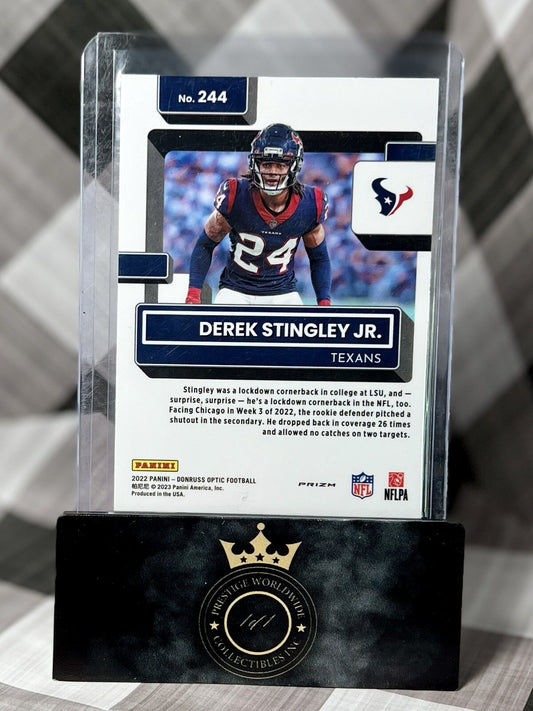 DEREK STINGLEY JR 2022 Donruss Optic Rated Silver Holo Prizm #244 Texans RC