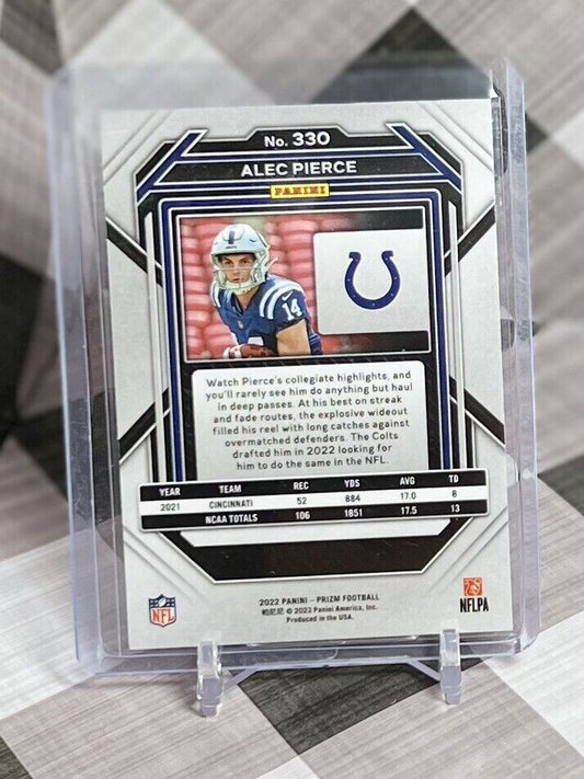 2022 Panini Prizm Alec Pierce Rookie Base #330 - Indianapolis Colts & Cincy RC