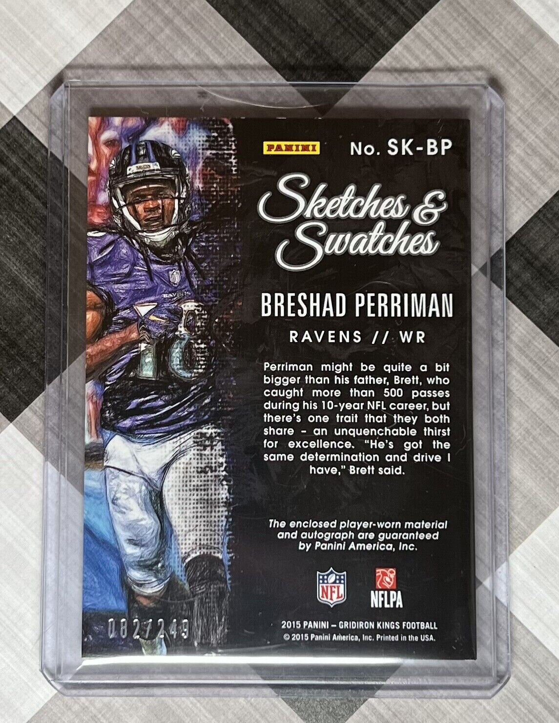 Breshad Perriman 2015 Panini GK Sketches & Swatches Rookie Patch Auto /249 #SKBP