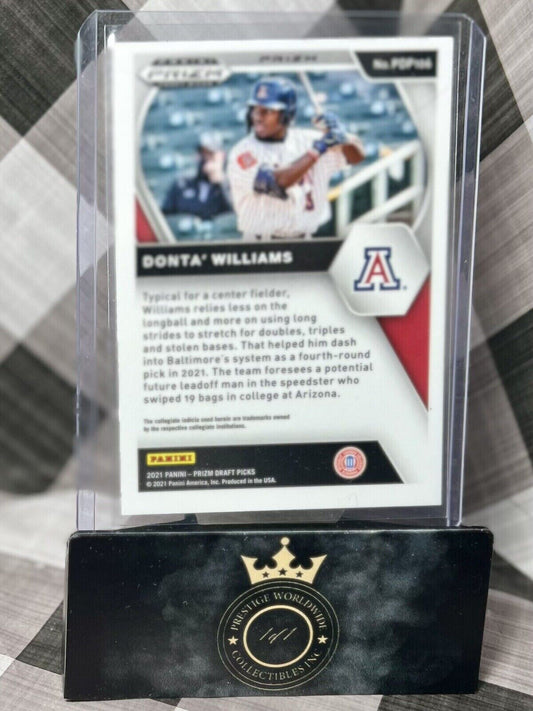 Donta' Williams 2021 Prizm Draft Picks Red Velocity Rookie #PDP106 UofA Orioles