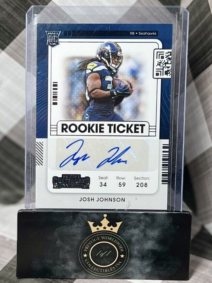 Josh Johnson 2021 Panini Contenders Rookie Ticket Auto #293 Seattle Seahawks RC
