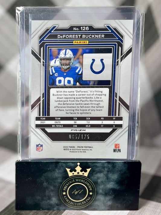 DeForest Buckner 2022 Prizm Green Hyper Prizm /175 #126 Indianapolis Colts SP