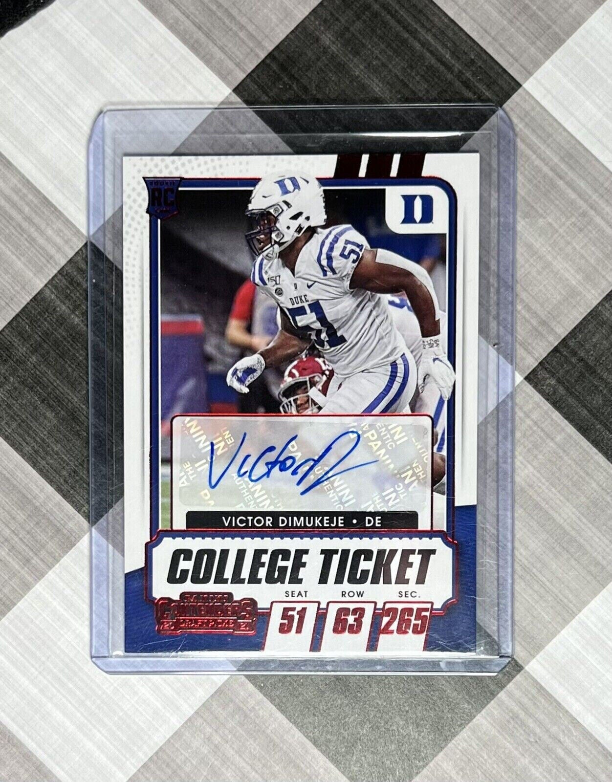 Victor Dimukeje 2021 Contenders Draft Picks College Ticket #317 Auto Red Foil