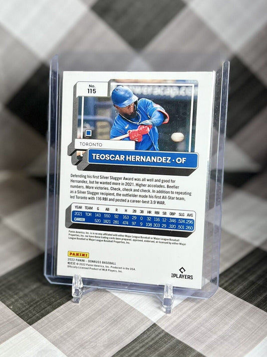 TEOSCAR HERNANDEZ 2022 PANINI DONRUSS SILVER CAREER STAT LINE 240/303 #115 - TOR