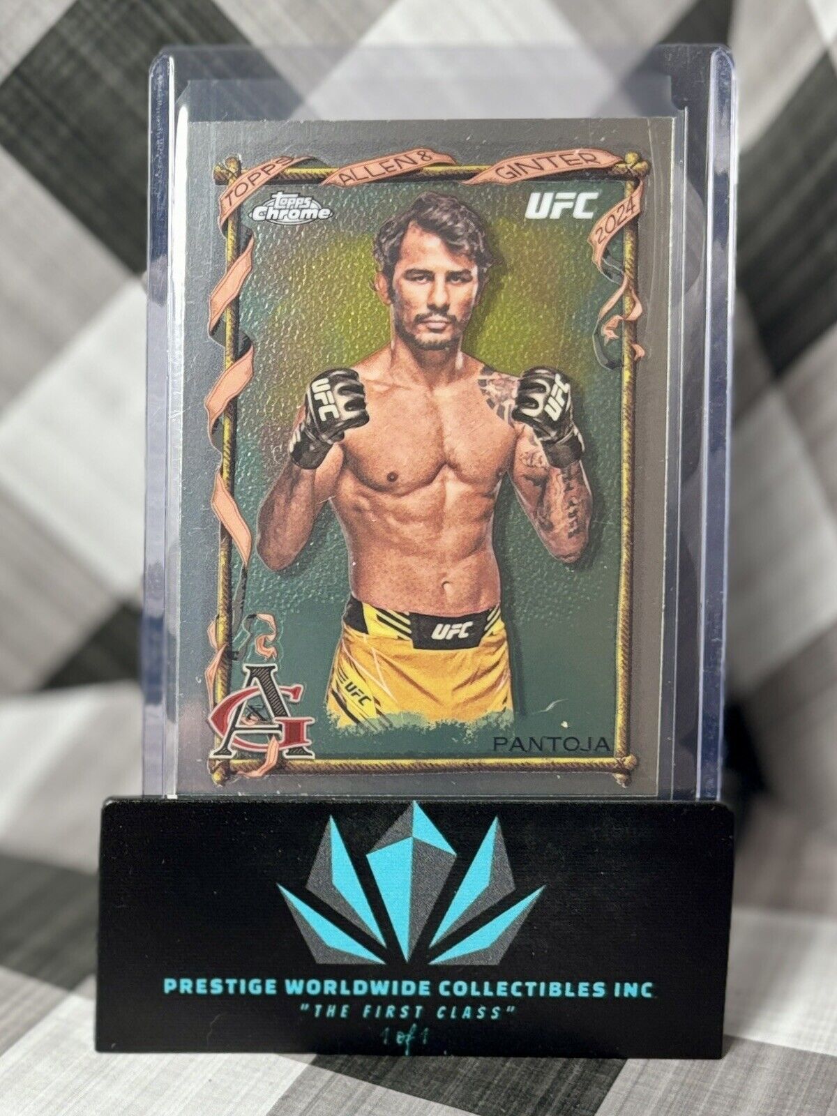 Alexandre Pantoja 2024 Topps Chrome UFC Allen & Ginter Refractor SP #AAG-1