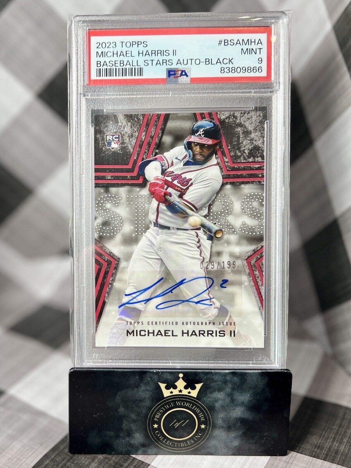 Michael Harris II 2023 Topps ⚾ Stars Black RC Auto /199 PSA 9 #BSA-MHA Braves RC