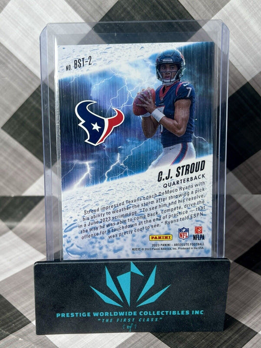 C.J, Stroud 2023 Panini Absolute By Storm Rookie Insert #BST-2 Houston Texans RC