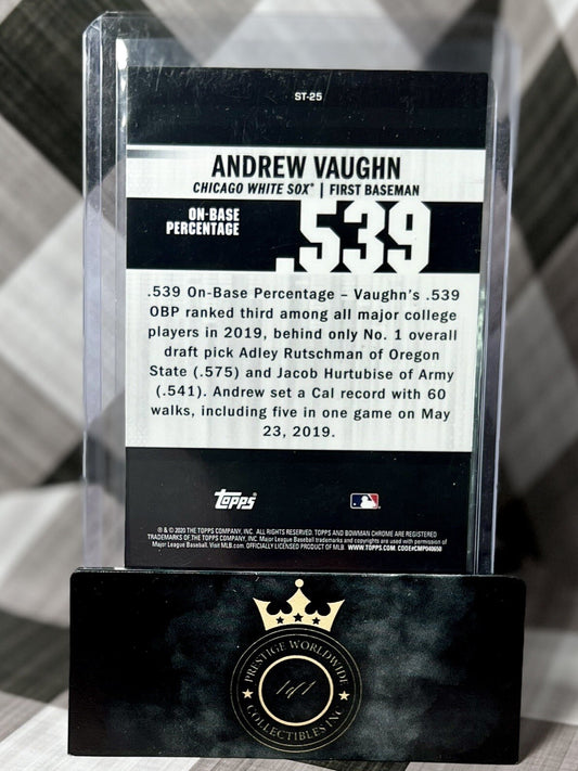 Andrew Vaughn 2020 Bowman Chrome Stat Tracker Refractor #ST-25 CHI White Sox