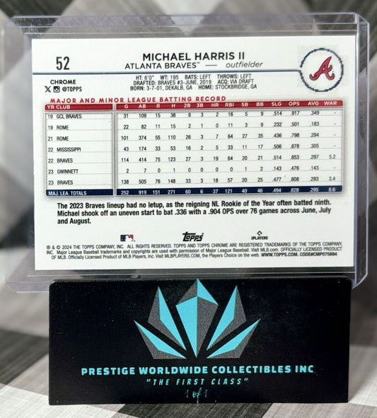 Michael Harris II 2024 Topps Chrome Sepia Refractor #52 Atlanta Braves