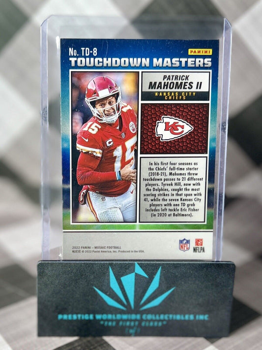 Patrick Mahomes II 2022 Panini Mosaic Touchdown Masters #TD-8 Kansas City Chiefs