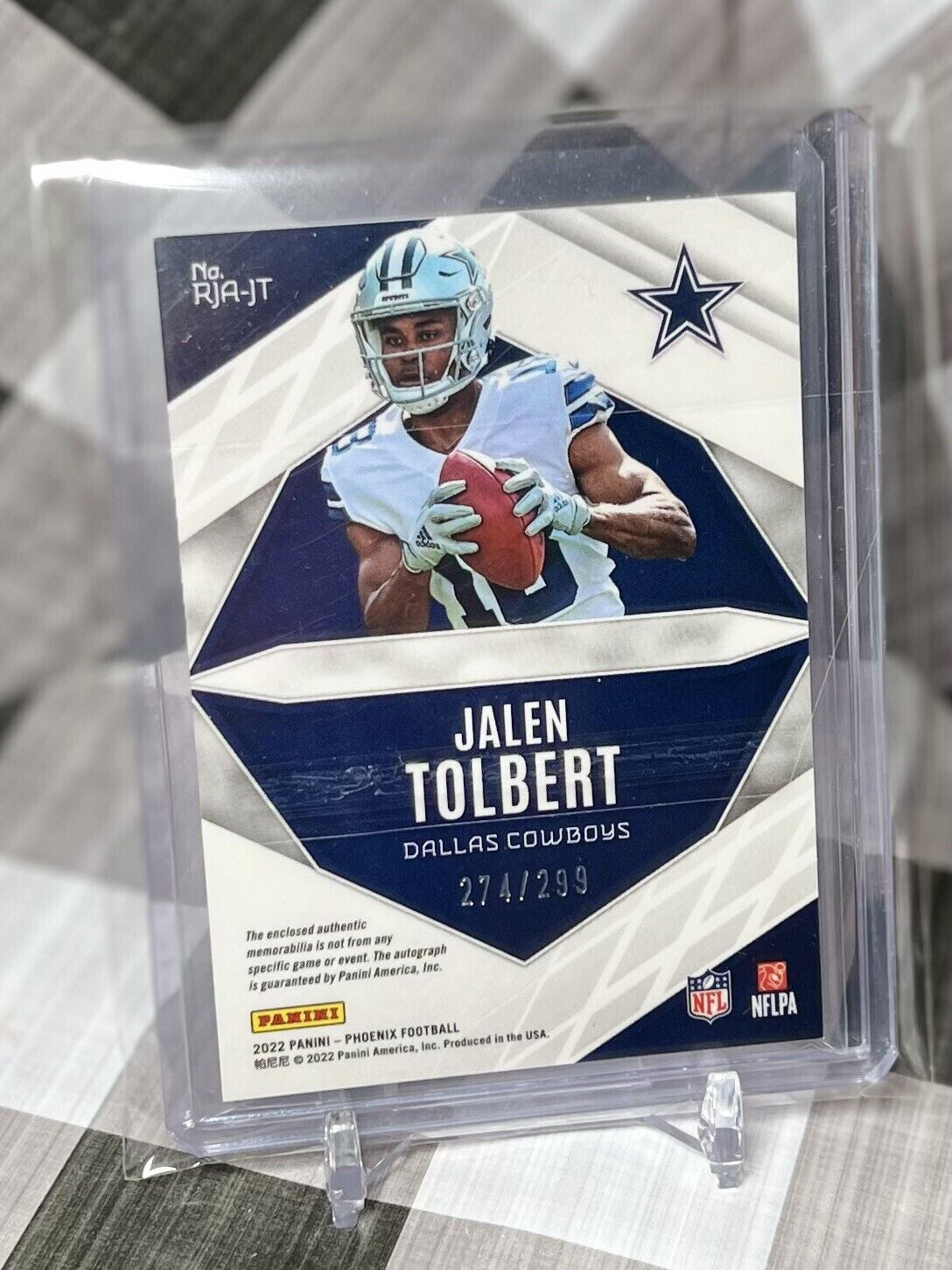 Jalen Tolbert 2022 Phoenix Rookie Jersey Patch Auto /299 #RJA-JT - Cowboys RPA
