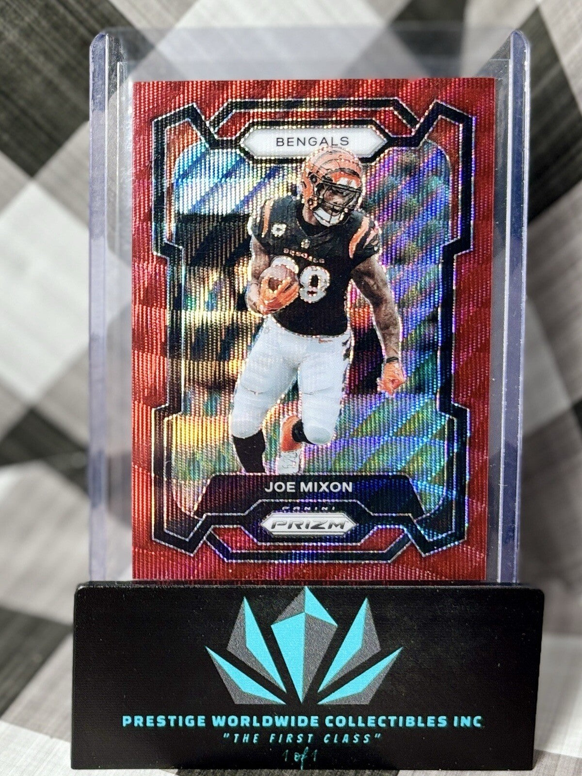 Joe Mixon 2023 Panini Prizm Red Wave Prizm /149 #58 Cincinnati Bengals & Texans