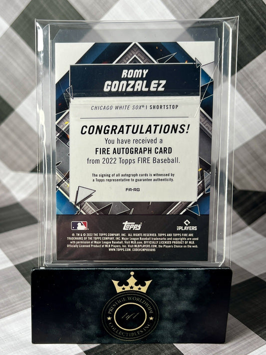 Romy Gonzalez 2022 Topps Fire Rookie Auto Refractor #FA-RG Chicago White Sox RC