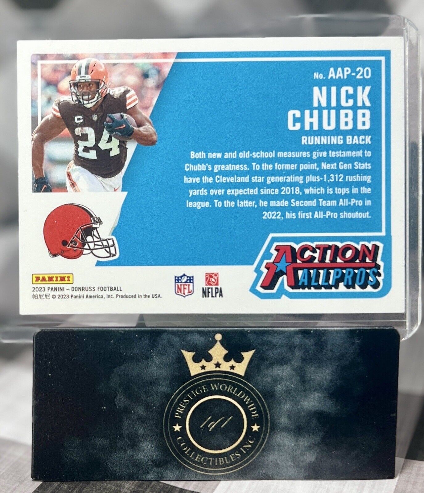 Nick Chubb 2023 Panini Donruss Action All Pros Insert #AAP-20 Cleveland Browns