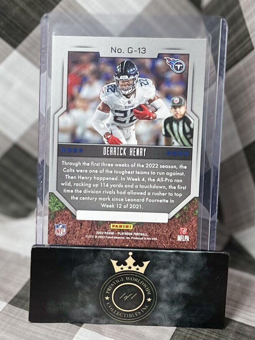 ๐ฅ DERRICK HENRY 2022 Panini-Playbook Grounding Insert #G-13 Tennessee Titans