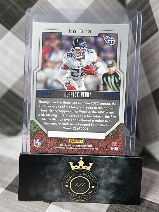 🔥 DERRICK HENRY 2022 Panini-Playbook Grounding Insert #G-13 Tennessee Titans