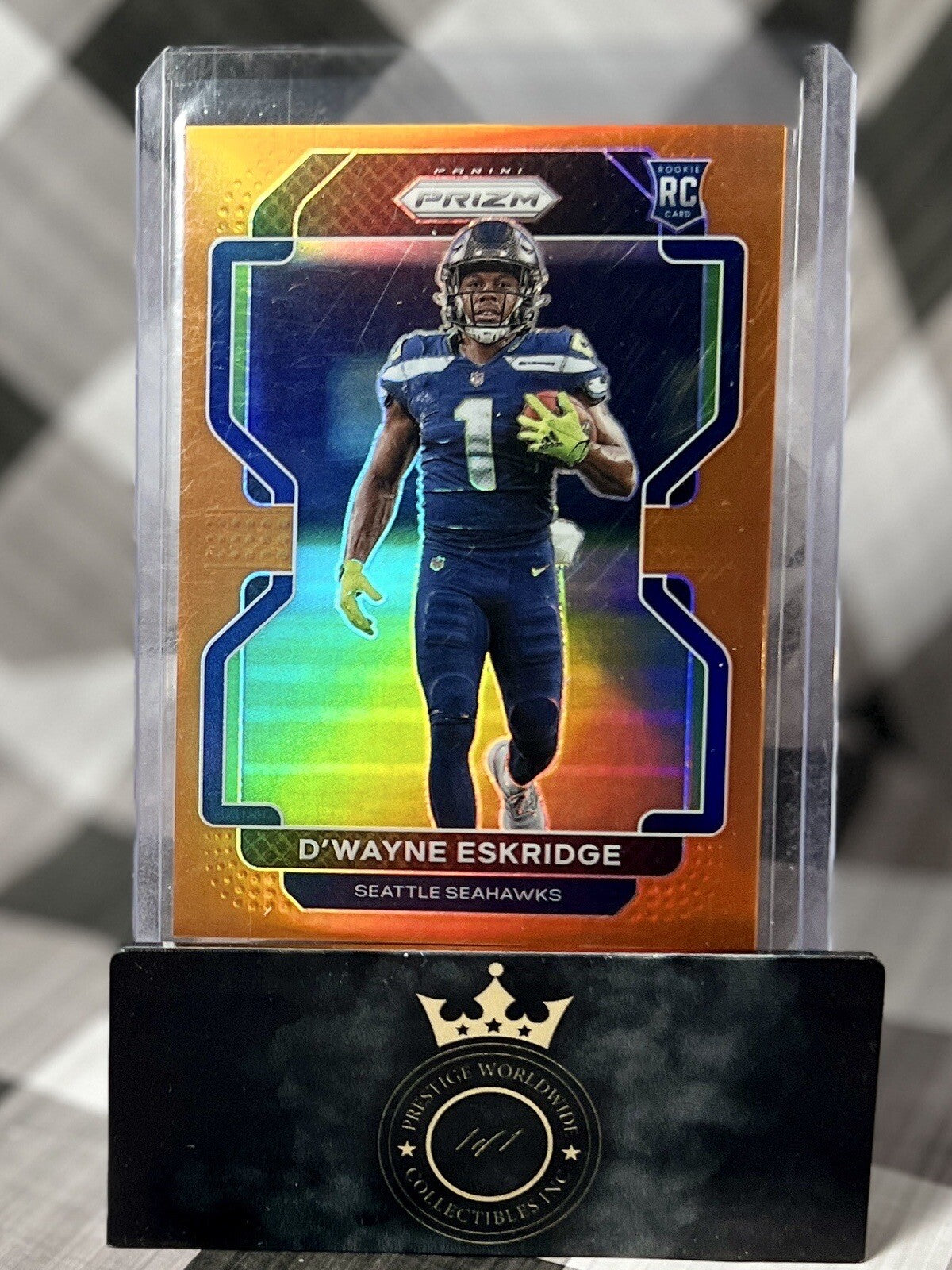 2021 PRIZM ORANGE #'d 54/249 ROOKIE D'WAYNE ESKRIDGE - SEATTLE SEAHAWKS