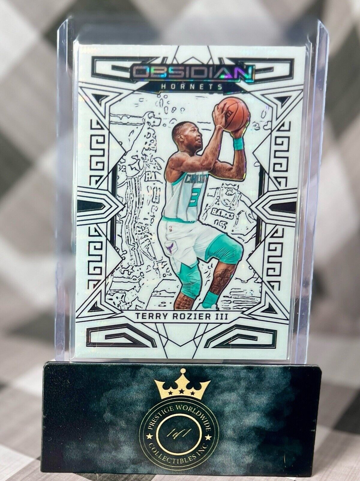 Terry Rozier III 2022-23 Panini Obsidian Electric Etch White Pulsar #24 Hornets